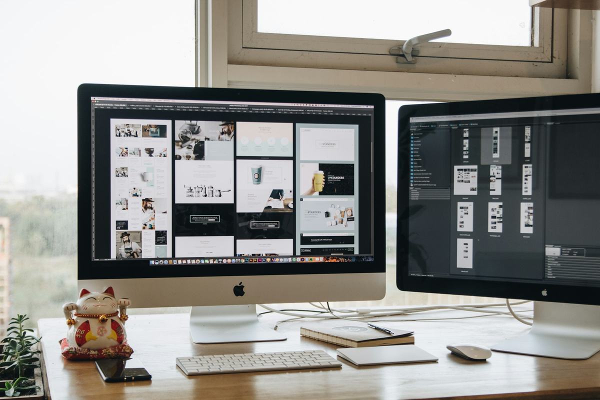 A creative production board on a workstation